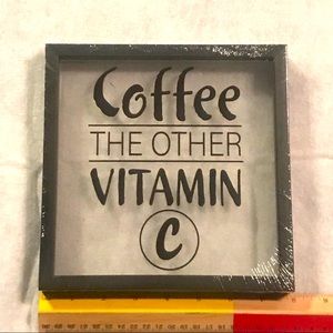 Coffee Vitamin C Decorative Office Table Top/Shelf Plaque